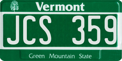 VT license plate JCS359