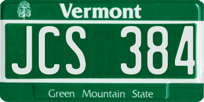 VT license plate JCS384