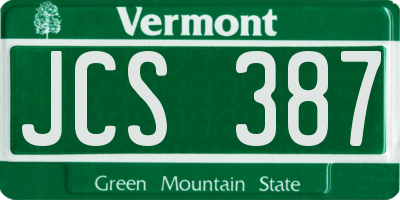 VT license plate JCS387