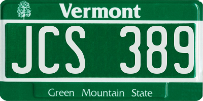 VT license plate JCS389