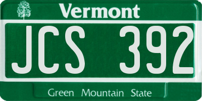 VT license plate JCS392