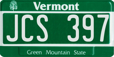 VT license plate JCS397