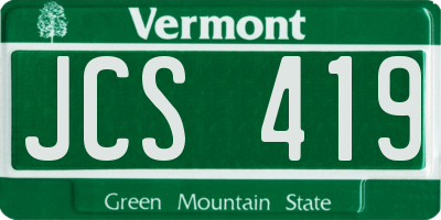 VT license plate JCS419