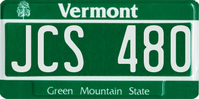 VT license plate JCS480