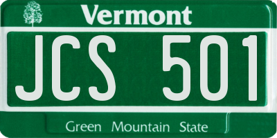 VT license plate JCS501