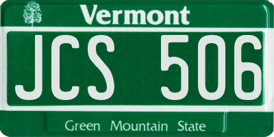 VT license plate JCS506