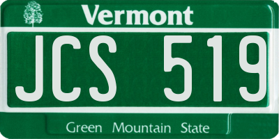 VT license plate JCS519