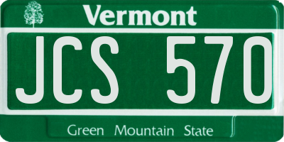 VT license plate JCS570