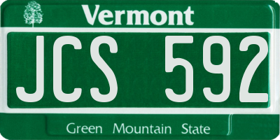 VT license plate JCS592