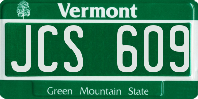 VT license plate JCS609
