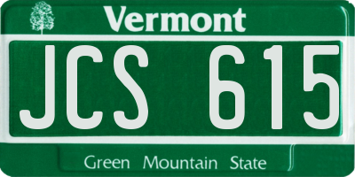 VT license plate JCS615