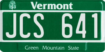 VT license plate JCS641