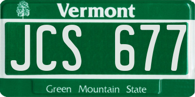 VT license plate JCS677