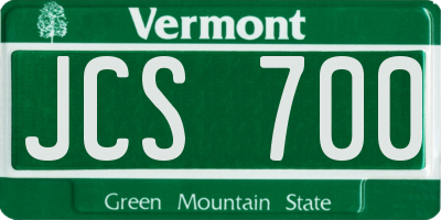VT license plate JCS700