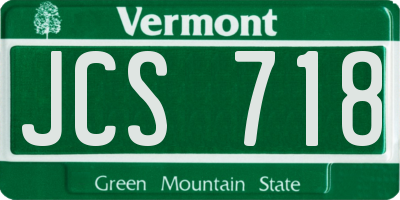 VT license plate JCS718