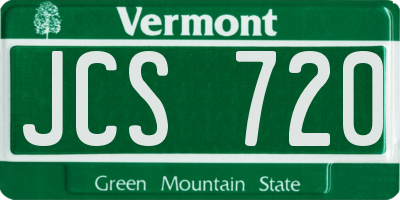VT license plate JCS720