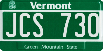 VT license plate JCS730