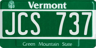 VT license plate JCS737