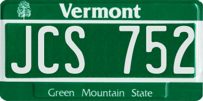VT license plate JCS752