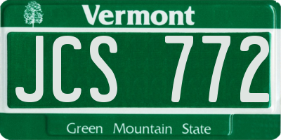 VT license plate JCS772