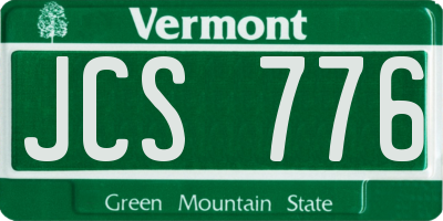 VT license plate JCS776
