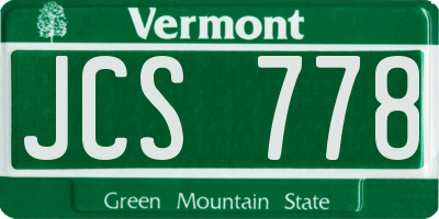 VT license plate JCS778