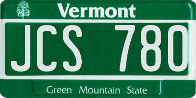 VT license plate JCS780