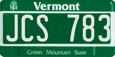 VT license plate JCS783