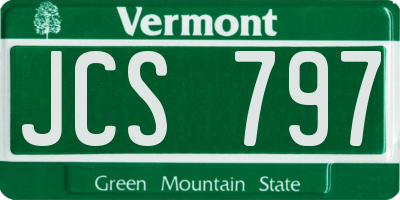 VT license plate JCS797