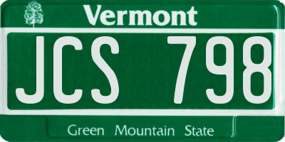 VT license plate JCS798