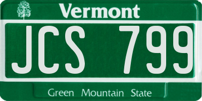 VT license plate JCS799