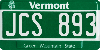 VT license plate JCS893