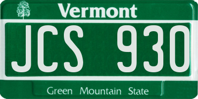 VT license plate JCS930