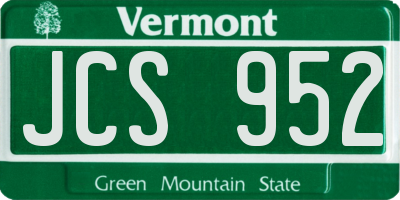 VT license plate JCS952