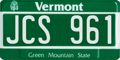 VT license plate JCS961
