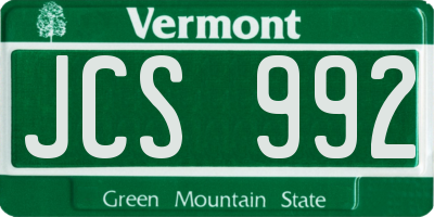 VT license plate JCS992