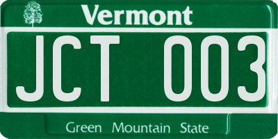 VT license plate JCT003