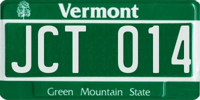 VT license plate JCT014
