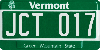 VT license plate JCT017