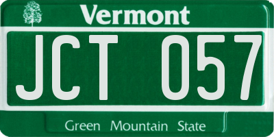 VT license plate JCT057