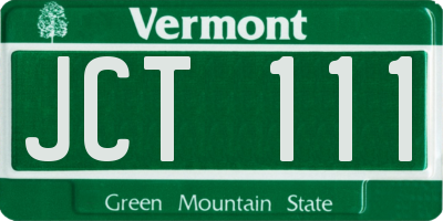 VT license plate JCT111