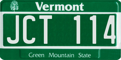 VT license plate JCT114