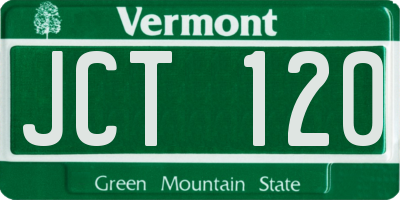 VT license plate JCT120