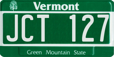 VT license plate JCT127