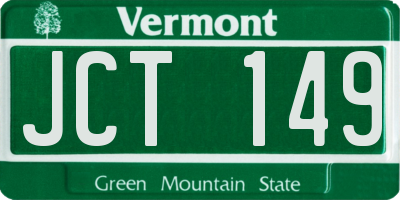 VT license plate JCT149