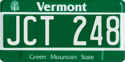 VT license plate JCT248