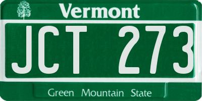 VT license plate JCT273