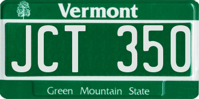 VT license plate JCT350
