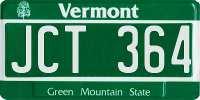 VT license plate JCT364