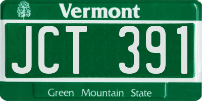 VT license plate JCT391
